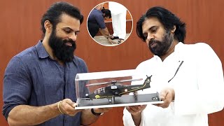 Sai Dharam Tej Gave Costliest Gift to Deputy CM Pawan Kalyan at Janasena Party Office | Trend Telugu