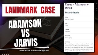 Adamson v Jarvis  | Supreme Court Judgement | Pahuja Law Academy #pla #education #exam