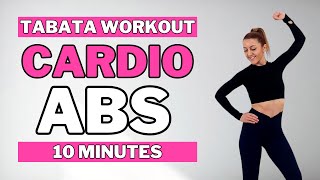 🔥10 Min TABATA CARDIO AEROBICS for Ab Lines, Small Waist & Flat Belly🔥KNEE FRIENDLY🔥NO JUMPING🔥