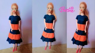 Barbie Doll Clothes Making || How To Make Barbie Dress || Eshu Art&Craft #viralvideo #viral #barbie