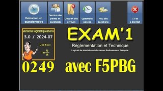 Entrainement 0249 à la licence radioamateur avec Exam1 - Mercredi 10 juillet - 15h30