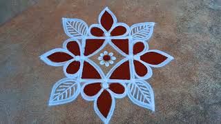 Easy flowers rangoli kolamdesigns3*3maasi madham Friday rangolikolangal pandaga muggulu