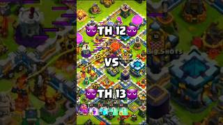 TH 12 VS TH 13 Destroyed with Super Archers Blimp 🔥🤯 #clashofclans #coc #game #cocth12 #meme #gaming