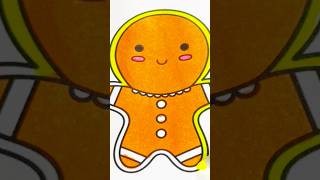 Coloring a gingerbread man | christmas coloring pages for kids #shorts