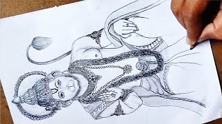 how to draw hanuman full body step by step || pencil drawing || bajrangbali drawing || easy drawing