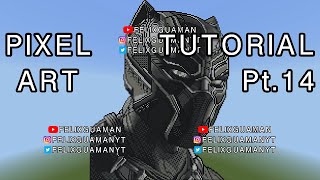 Minecraft Pixel Art Tutorial - Black Panther Part 14