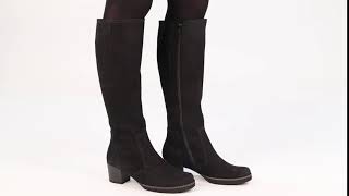 Gabor Paris Womens Black Nubuck Long Boots