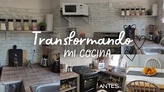 CAMBIO EXTREMO en mi COCINA PEQUEÑA 💕 // Con poco presupuesto 💲