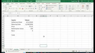 Yield Functions in Excel