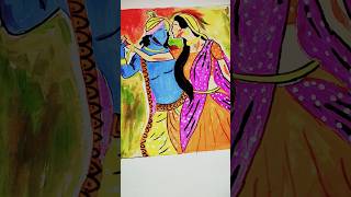 Radha Krishna drawing with colour ✨♥️✨#shortvideo