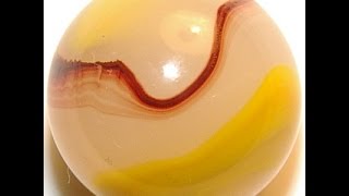 Vintage Machine Made Toy Marbles ~ Eggyolk Oxblood & Citrus