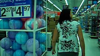 Courtnee kicks balls in Walmart #1