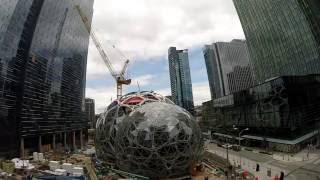 Construction on Amazon's Biodomes in Seattle (7/8/2016)