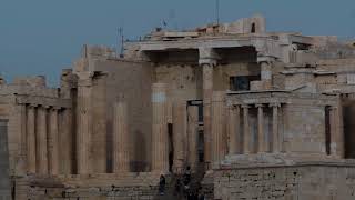 Parthenon   as  seen from Philopappou hill with a low weight (and quality) tripod