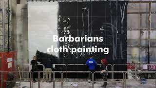 Backcloth painting timelapse for Barbarians