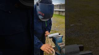 Old school, like putting hemp on a 2" stainless steel thread. #welding #shortvideo