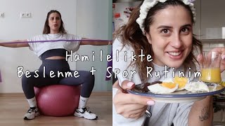 1 GÜNDE NELER YİYORUM & HAMİLE PİLATES RUTİNİM🤰🏻🥑 🏋🏼‍♀️