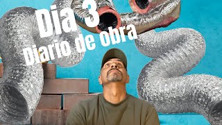 Diario de obra , día 3 !! Me ponen los tubos del aire y empiezo a cerrar parte del techo !!