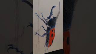 how i draw a hercules Beetle #beatle#herculesbeatle #shorts #colorpenci #Beetle#howto #speeddrawing