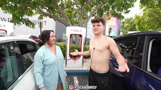 Jack Doherty gets pressed at Tesla Pump by Old People