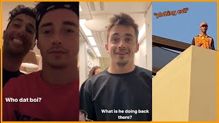 When Daniel Ricciardo pulls a PRANK on Charles Leclerc 😂