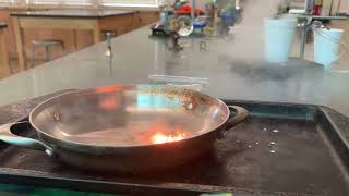 Steel wool burning with liquid oxygen