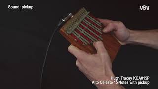 KCA015P AMI Hugh Tracey - Kalimba Alto Celeste 15 Notes Board-Resonator + Pickup