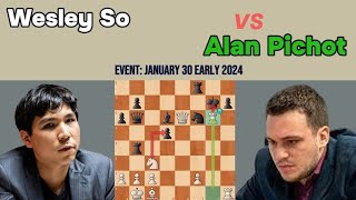 Dynamic Chess Game: Wesley So vs Alan Pichot - Queen's Pawn Opening Chigorin Variation |January 2024