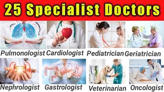 Types of doctor।। Specialist doctors।। डॉक्टरों के नाम अंग्रेजी में