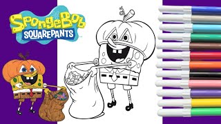 Coloring SpongeBob SquarePants Trick or Treating | Fun Coloring Pages