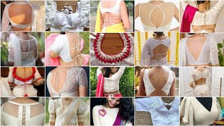 New White colour Blouse Design || white Blouse Back neck Design || Stylish white colour blouse new