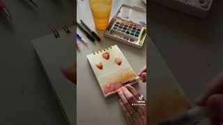 Easy flower watercolor #shorts #art