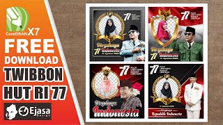 TWIBBON HUT RI KE 77 CDR DAN PNG FREE DOWNLOAD