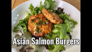 Asian Salmon Burgers, healthy, low cal, but full of flavor