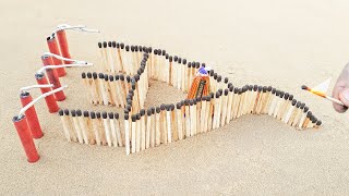 Matchstick Chain Domino Vs Diwali Crackers Amazing Experiment 😱 सोचा नहीं था ऐसा होगा ?