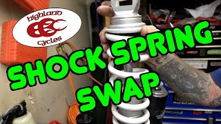 How Do You Change A Shock Spring | Dirt Bike | Shock Spring Swap | Highland Cycles