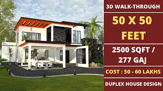 (50X50)Feet | 2500 sqft House Design | 277 Sq. Yard | 5 Bedroom Luxury Villa With Modern Design