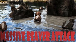 Ark MASSIVE BEAVER ATTACK - I just wanted a cementing paste to start my new metal construction!