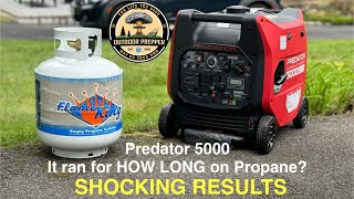 Predator 5000 Runtime on Propane (BBQ Tank). Results are SHOCKING!!!!