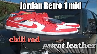 Jordan 1 mid chili red patent leather review