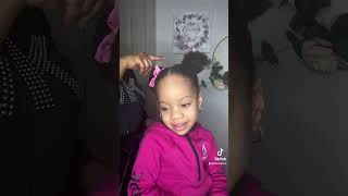 Too Easy and Cute bun Hairstyle on my Toddler #naturalhair #protectivestyles #shortsvideo #toddler