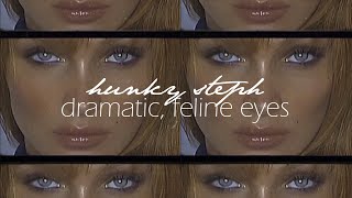 dramatic, feline eyes ● thread lift effect