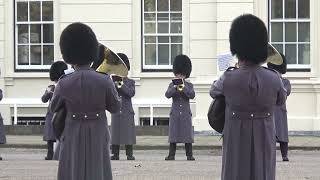 Band of the Scots Guards play music at Welligton Barrracks before Changing of the Guards