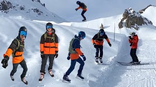 Patins à glace sur une piste de ski !