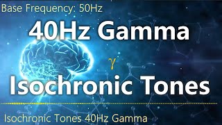 40Hz Isochronic Tones Gamma for Brain Training and Memory Improvement. Base frequency is 50Hz.