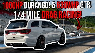 I  Drag Raced My Wifes 10 Second 1000HP Durango Hellcat and 700HP Nissan GTR And Broke Records!