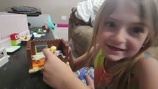 Scarlett builds a lego bedroom for....Scarlett!