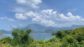 4K Video: Beautiful scenic view of Aliyar Dam background of Western Ghats - Stock Footage