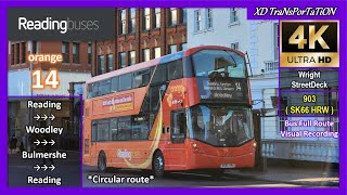 [Reading buses] orange 14 ~ Reading Station ⇄ Woodley *Circular Route* 【4K UW】