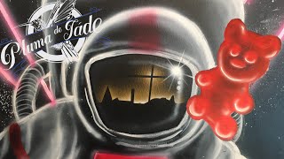 Astronauta mural con acrílicos cheto y pandita/ Mural astronaut with acrylics cheto and pandita